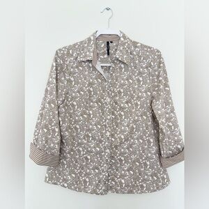 Vintage white and brown paisley shirt size L